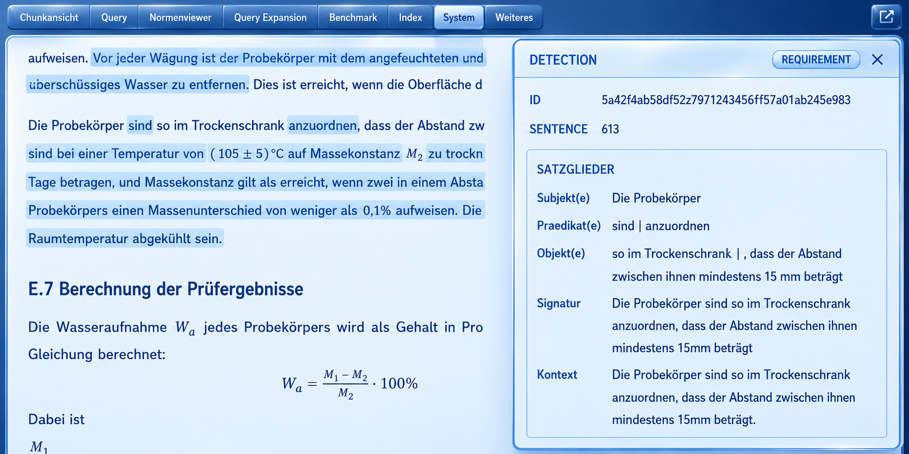 NLP Extraktion für Normtexte